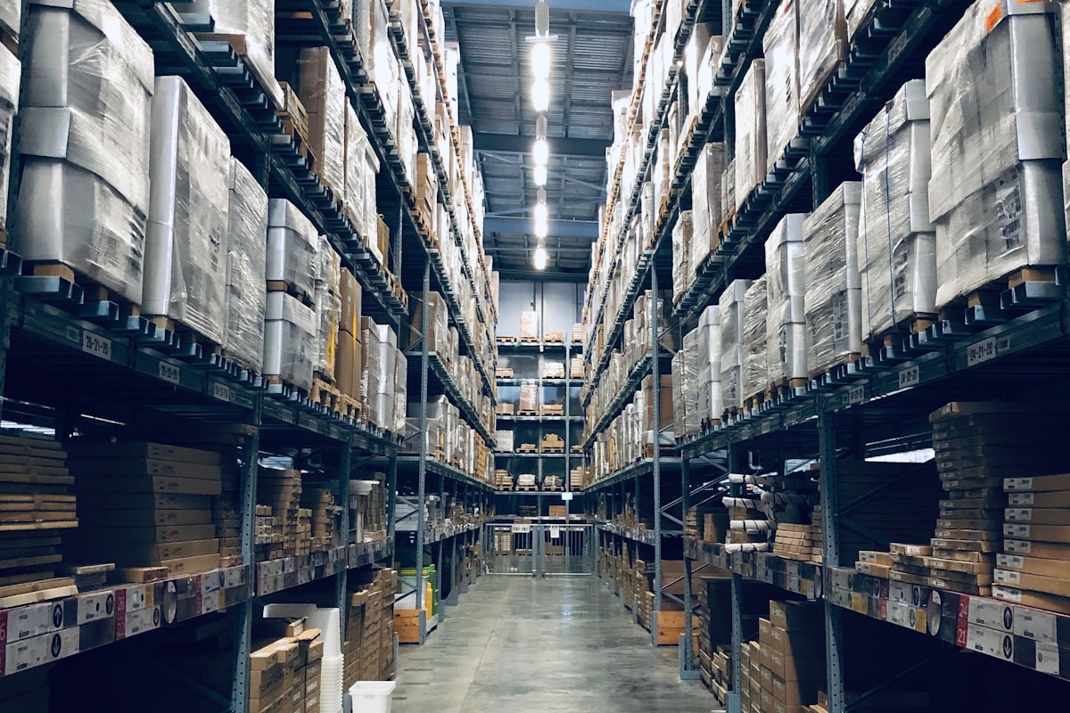Roban Logistics organized warehouse racking ready for dispatch